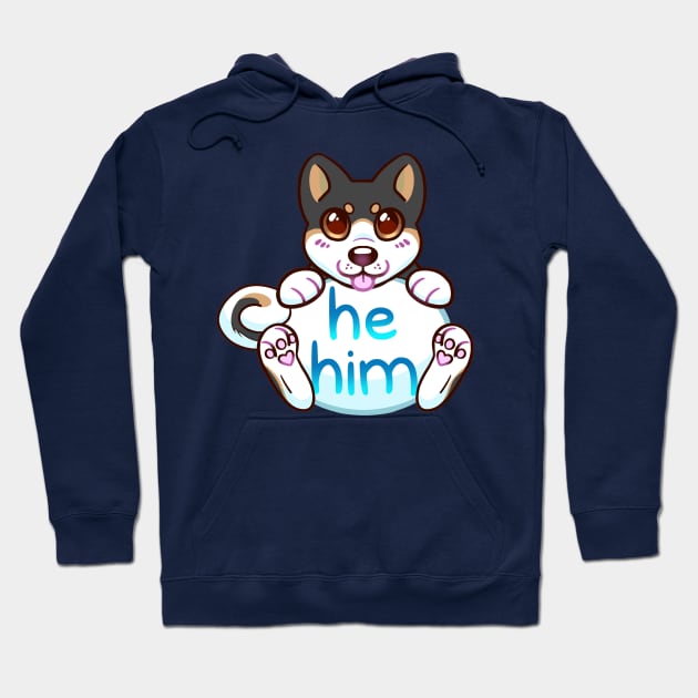 Doggy Pronouns - He/Him Hoodie by leashonlife